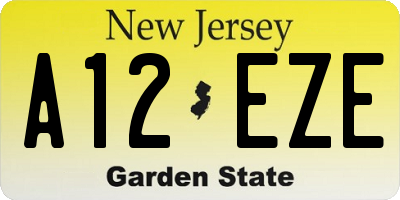 NJ license plate A12EZE