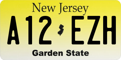 NJ license plate A12EZH