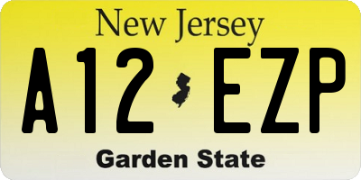 NJ license plate A12EZP