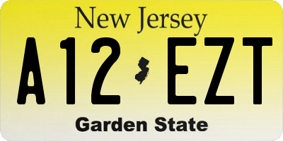 NJ license plate A12EZT