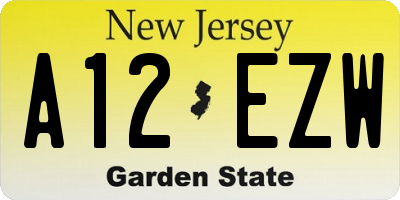 NJ license plate A12EZW