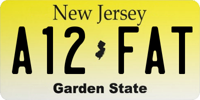 NJ license plate A12FAT