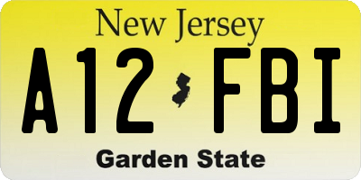NJ license plate A12FBI