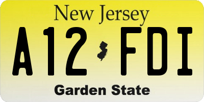 NJ license plate A12FDI