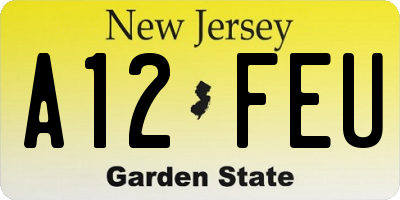 NJ license plate A12FEU