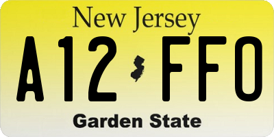 NJ license plate A12FFO