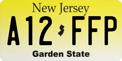 NJ license plate A12FFP