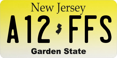 NJ license plate A12FFS