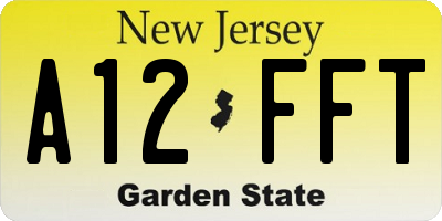 NJ license plate A12FFT