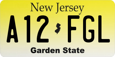 NJ license plate A12FGL