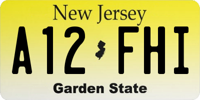 NJ license plate A12FHI