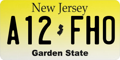 NJ license plate A12FHO