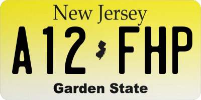 NJ license plate A12FHP