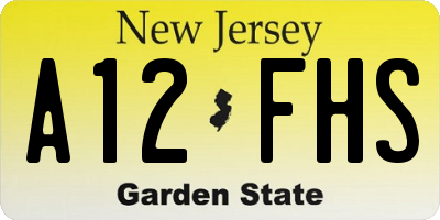 NJ license plate A12FHS