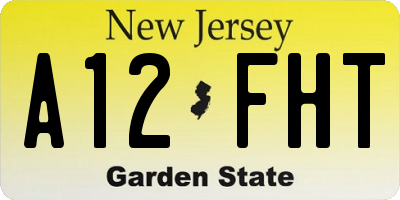NJ license plate A12FHT