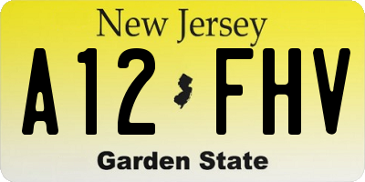 NJ license plate A12FHV