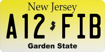 NJ license plate A12FIB