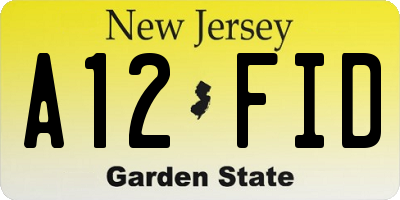 NJ license plate A12FID
