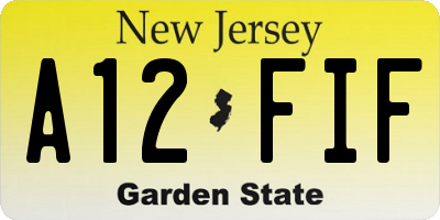 NJ license plate A12FIF