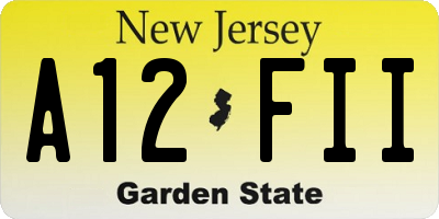 NJ license plate A12FII