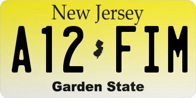 NJ license plate A12FIM
