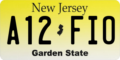 NJ license plate A12FIO