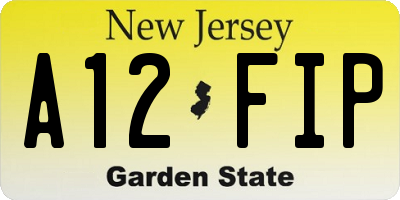 NJ license plate A12FIP