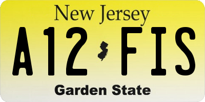 NJ license plate A12FIS