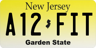 NJ license plate A12FIT