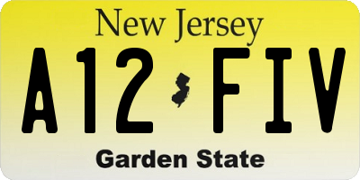 NJ license plate A12FIV