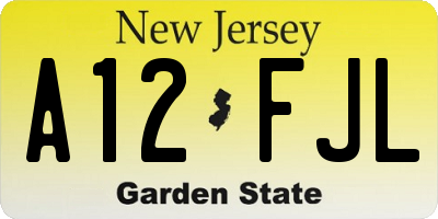 NJ license plate A12FJL