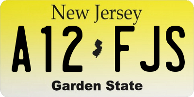 NJ license plate A12FJS