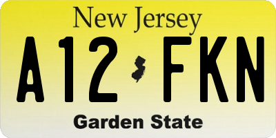NJ license plate A12FKN