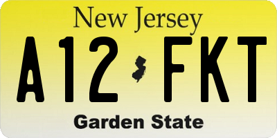 NJ license plate A12FKT