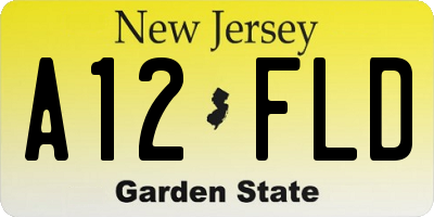 NJ license plate A12FLD