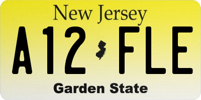 NJ license plate A12FLE