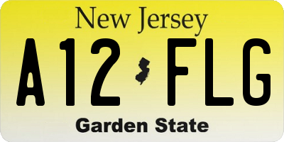 NJ license plate A12FLG