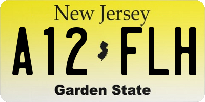 NJ license plate A12FLH