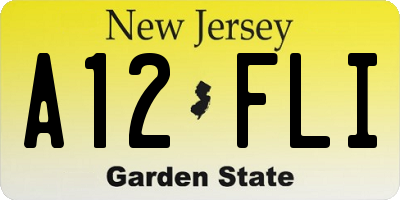 NJ license plate A12FLI