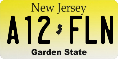 NJ license plate A12FLN