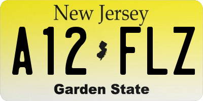NJ license plate A12FLZ