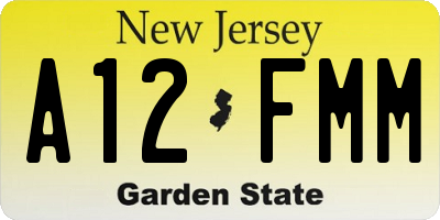 NJ license plate A12FMM