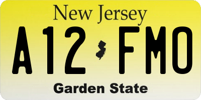 NJ license plate A12FMO