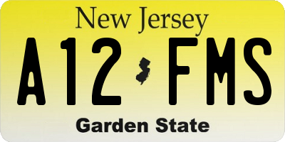 NJ license plate A12FMS
