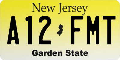 NJ license plate A12FMT