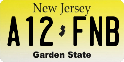 NJ license plate A12FNB
