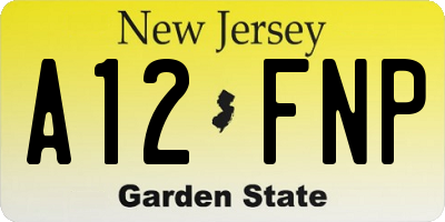 NJ license plate A12FNP
