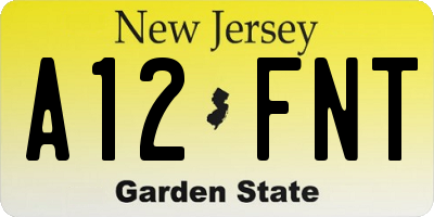 NJ license plate A12FNT