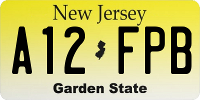 NJ license plate A12FPB