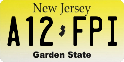 NJ license plate A12FPI